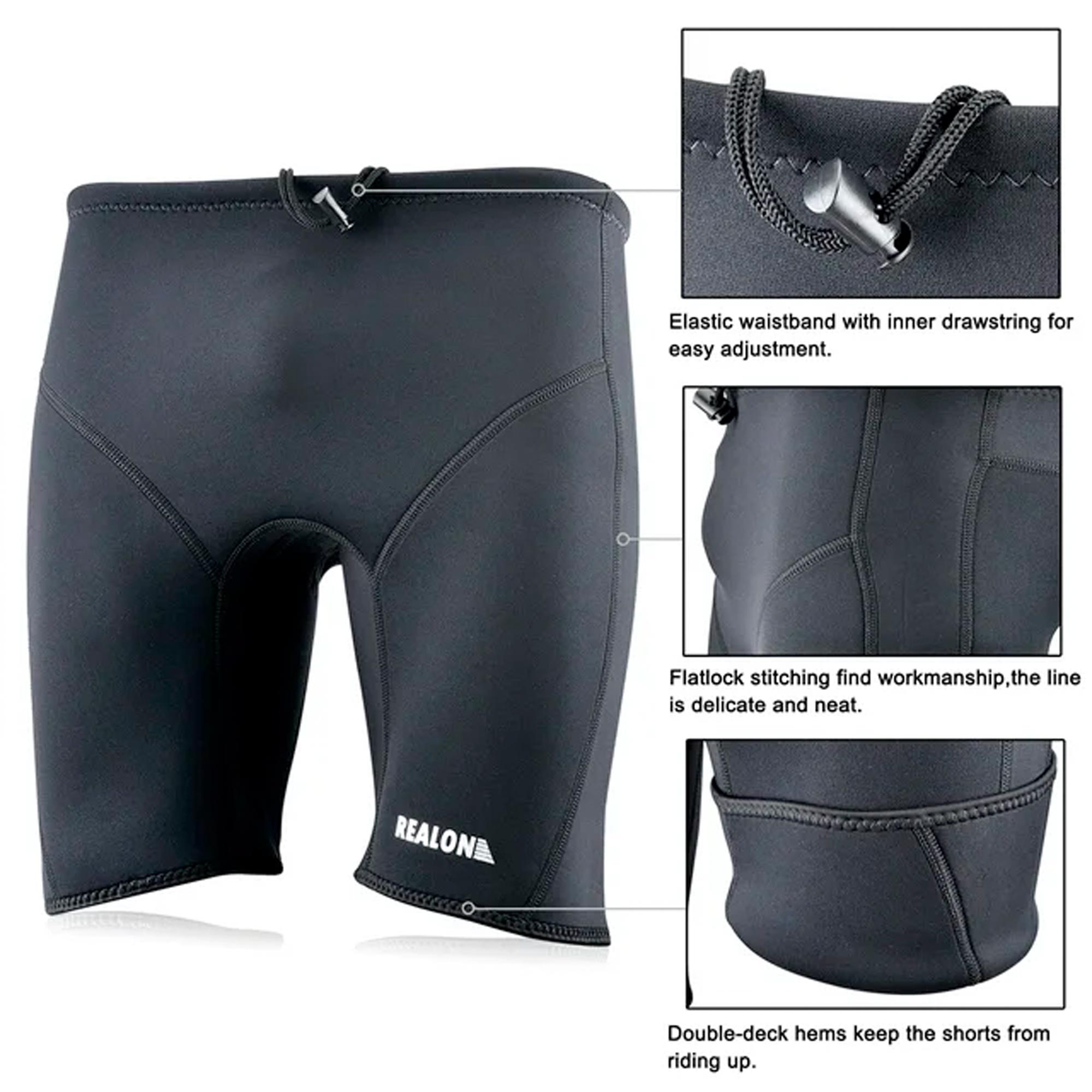 Wetsuit Shorts Neoprene Men 3mm Buoyancy Swim Pants Adult Sweat Wet Suit Trunks Jammers Keep Warm for Swimming Surfing – Image 3
